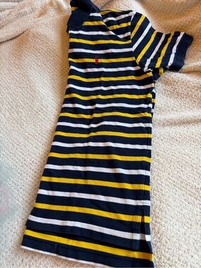 New! Polo by Ralph Lauren Navy, Yellow & White Striped Polo LARGE $110.00